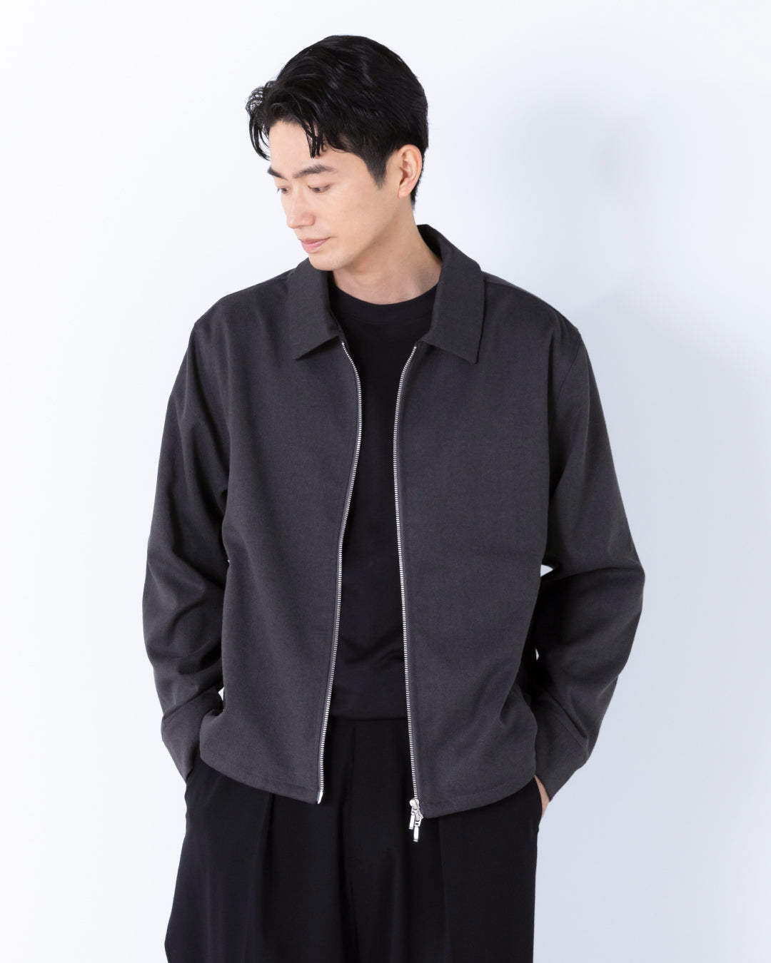 Double Zip Drizzler Jacket -gray-