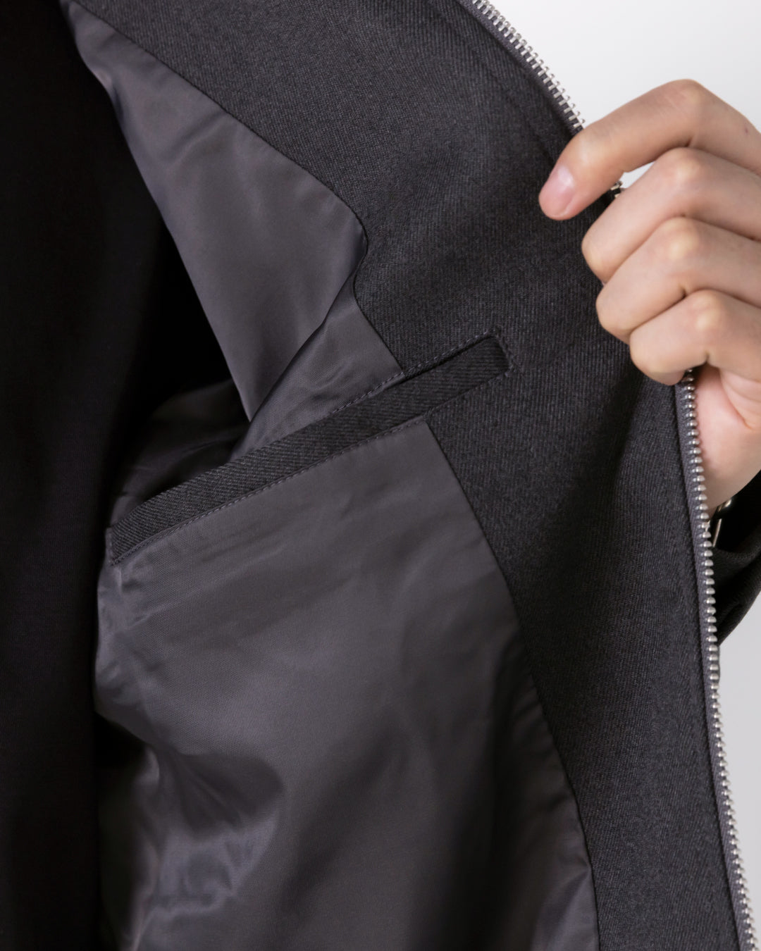 Double Zip Drizzler Jacket -gray-