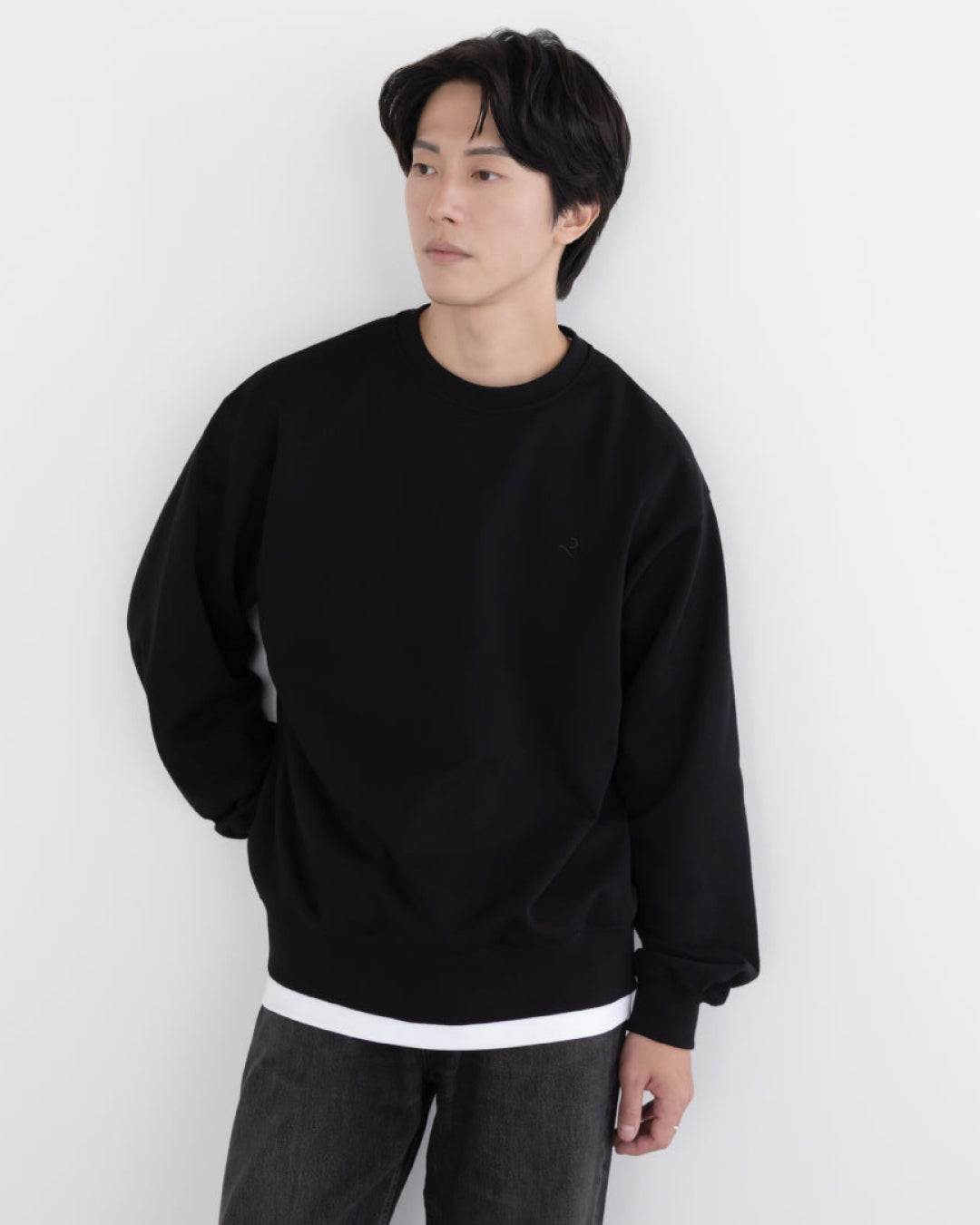 Crewneck Sweat Shirts -black-