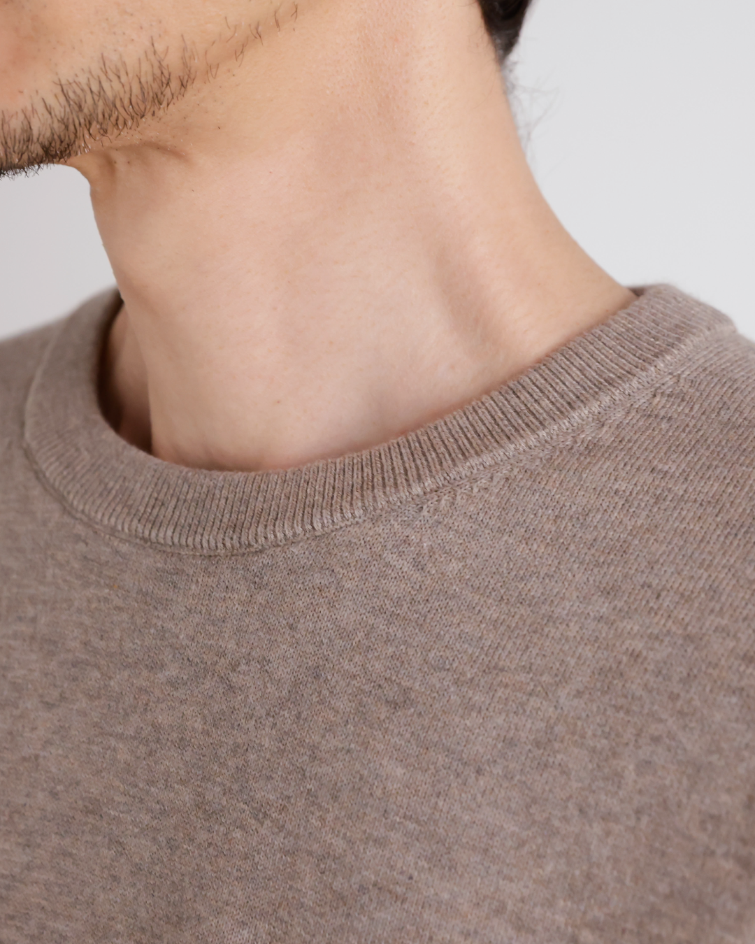 14G Cashmere Mix Crewneck Knit -greige-