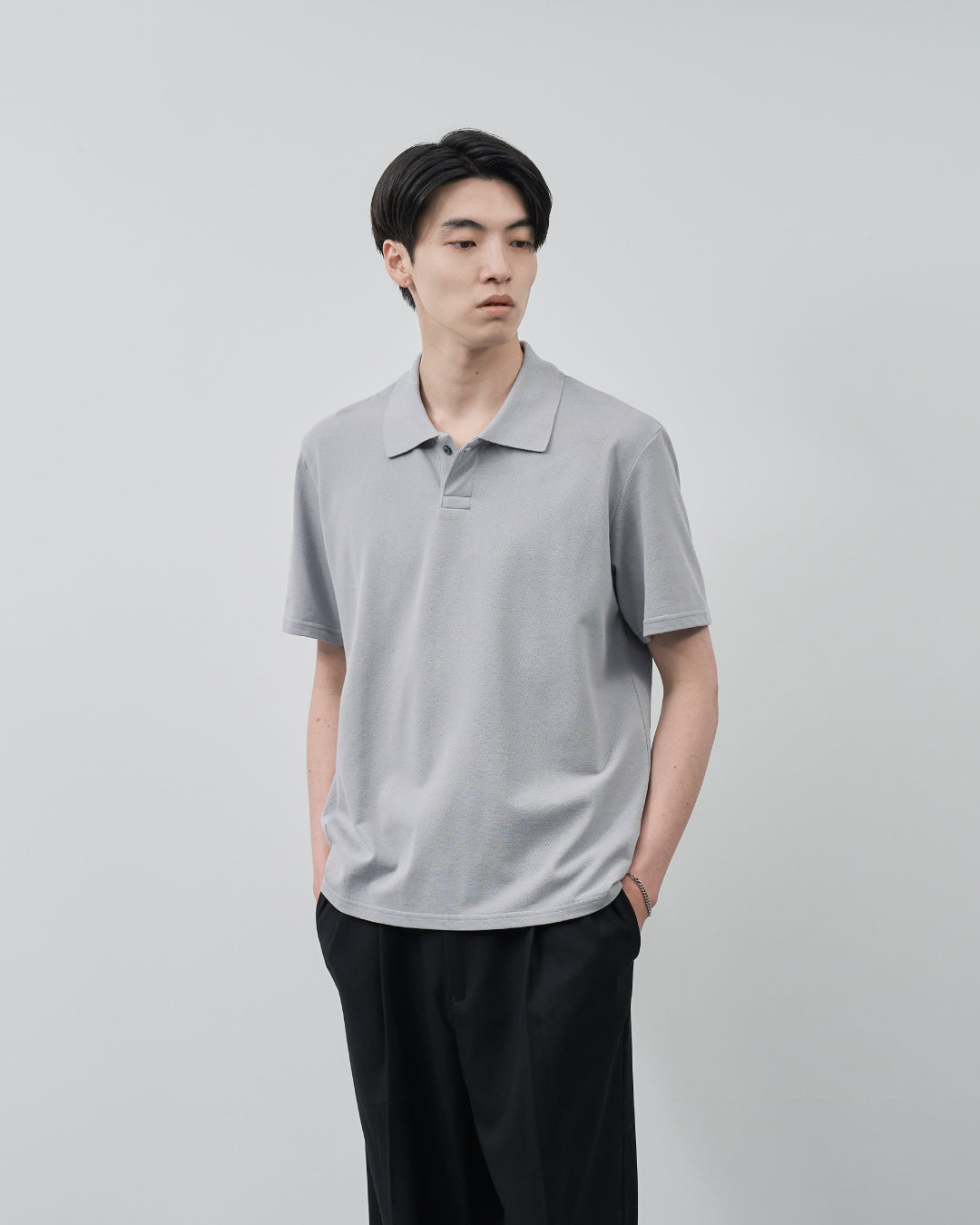 Soft Pique S/S Polo -blue gray (RETOUCH Exclusive)-
