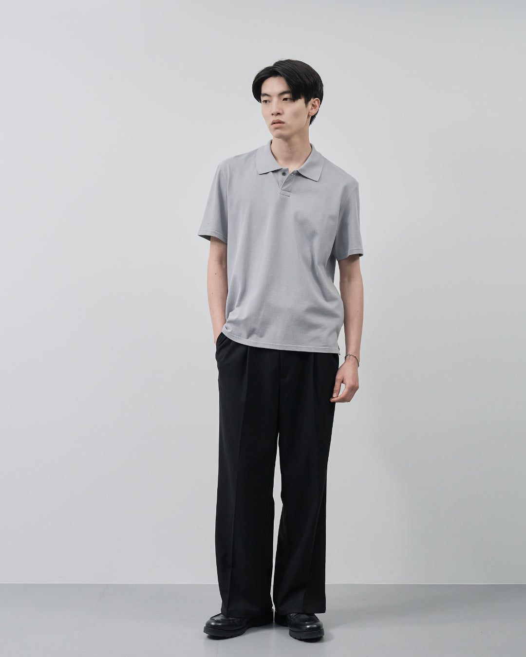 Soft Pique S/S Polo -blue gray (RETOUCH Exclusive)-