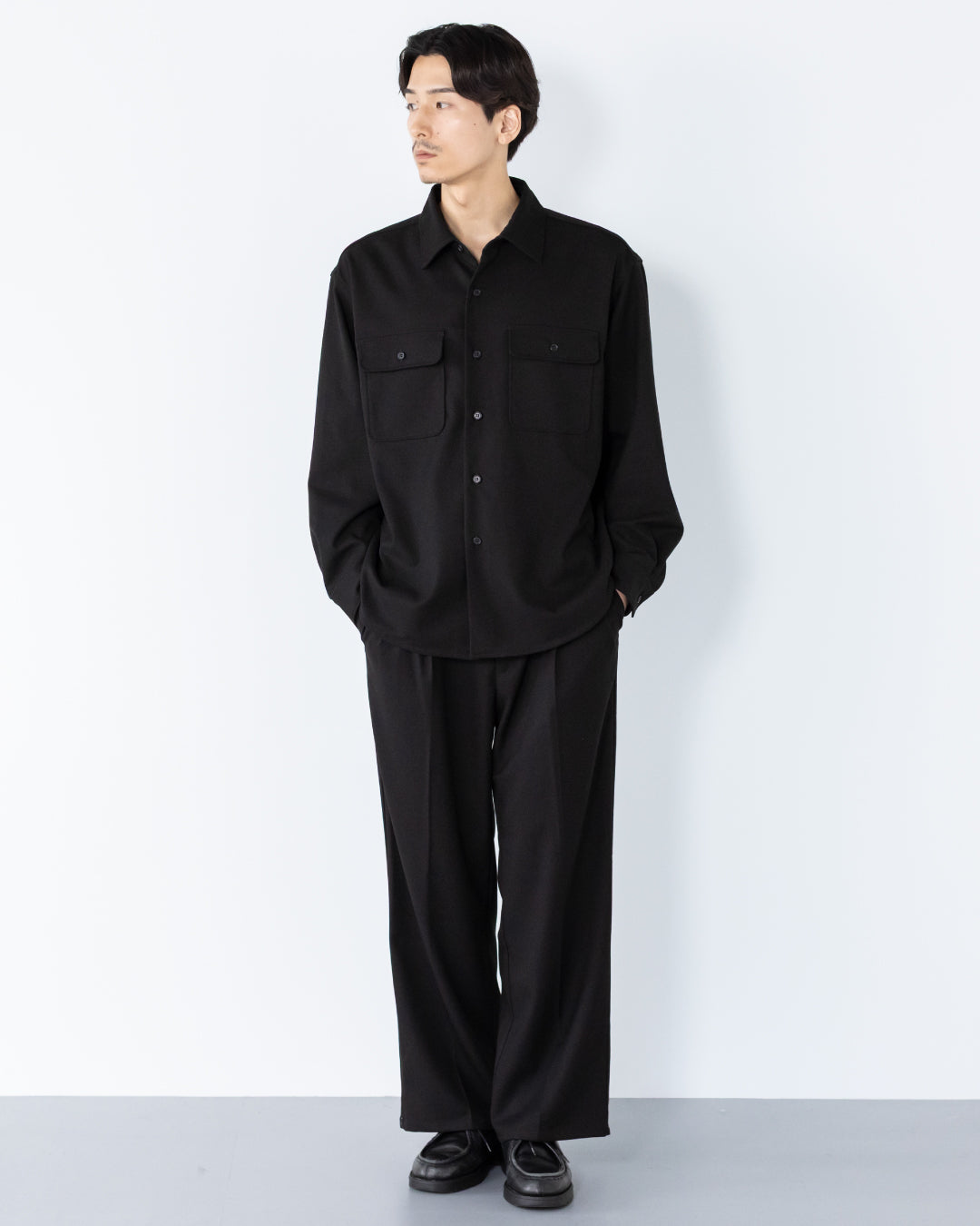 Wool Touch CPO Jacket -black-