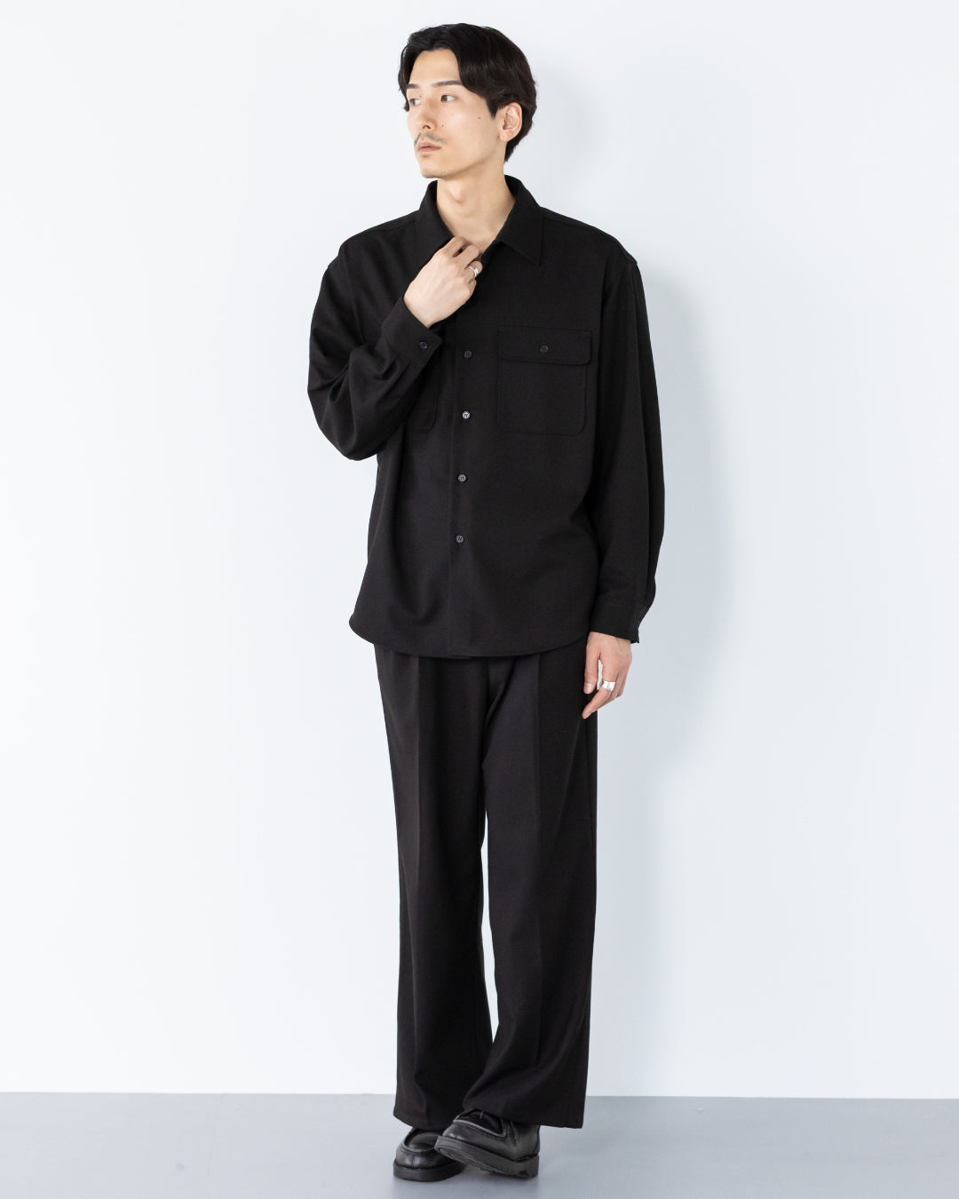 Wool Touch CPO Jacket -black-