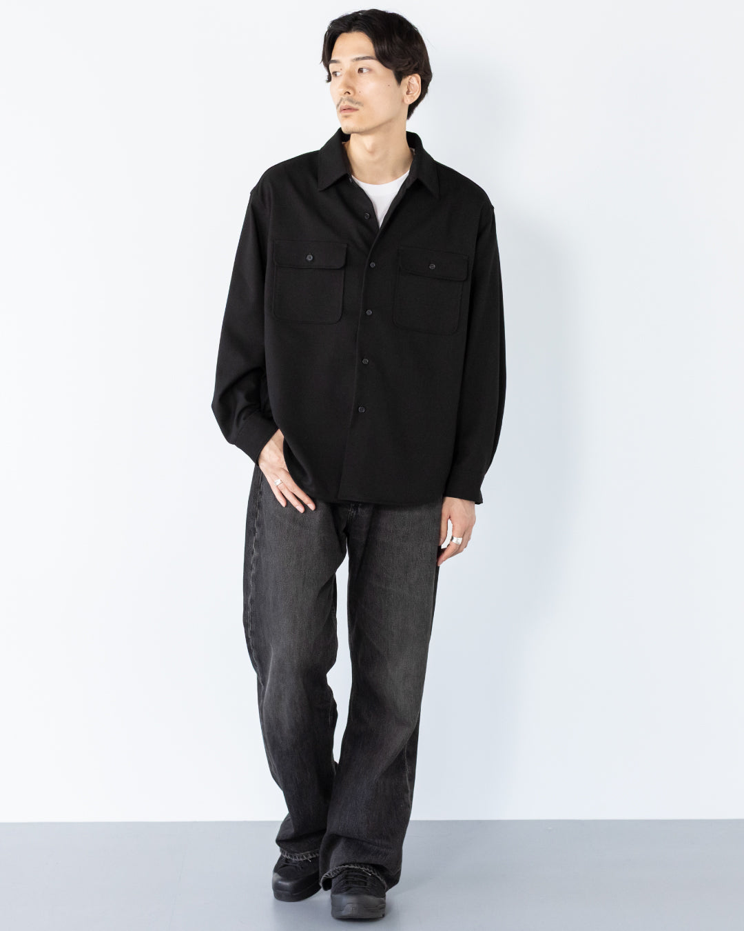 Wool Touch CPO Jacket -black-