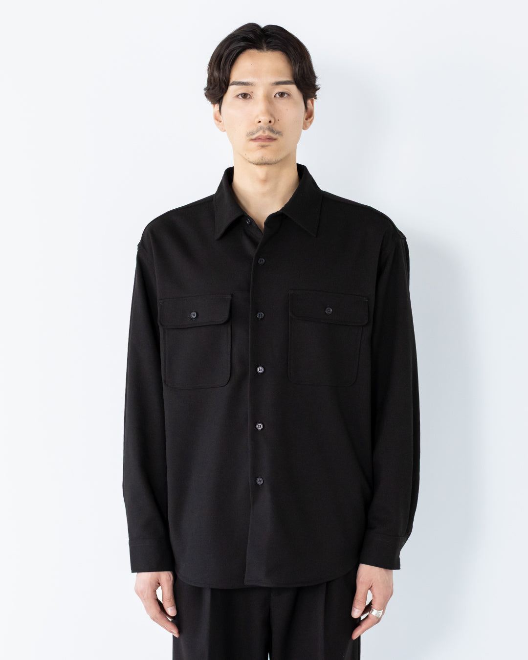 Wool Touch CPO Jacket -black-
