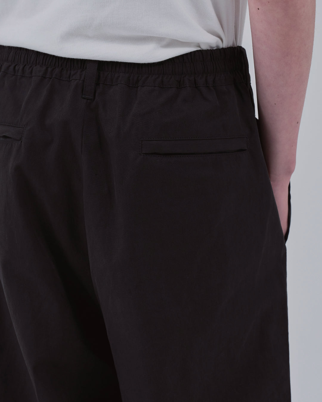 Cotton×Nylon Wide Pants -black-(14)