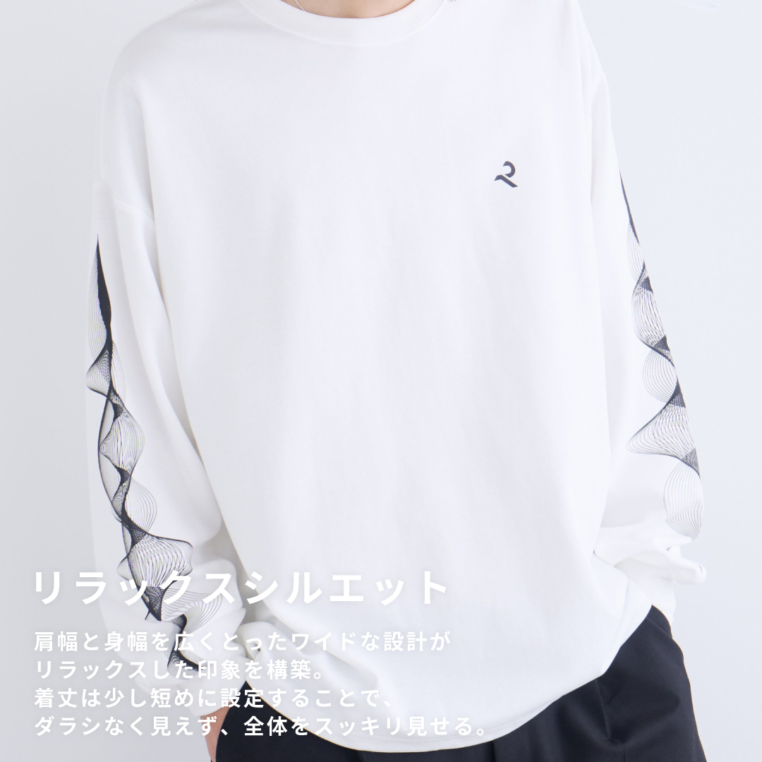 L/S Tee "WAVE" -white-