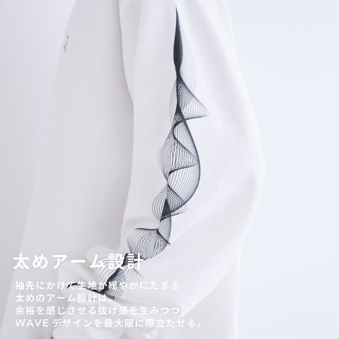 L/S Tee "WAVE" -white-