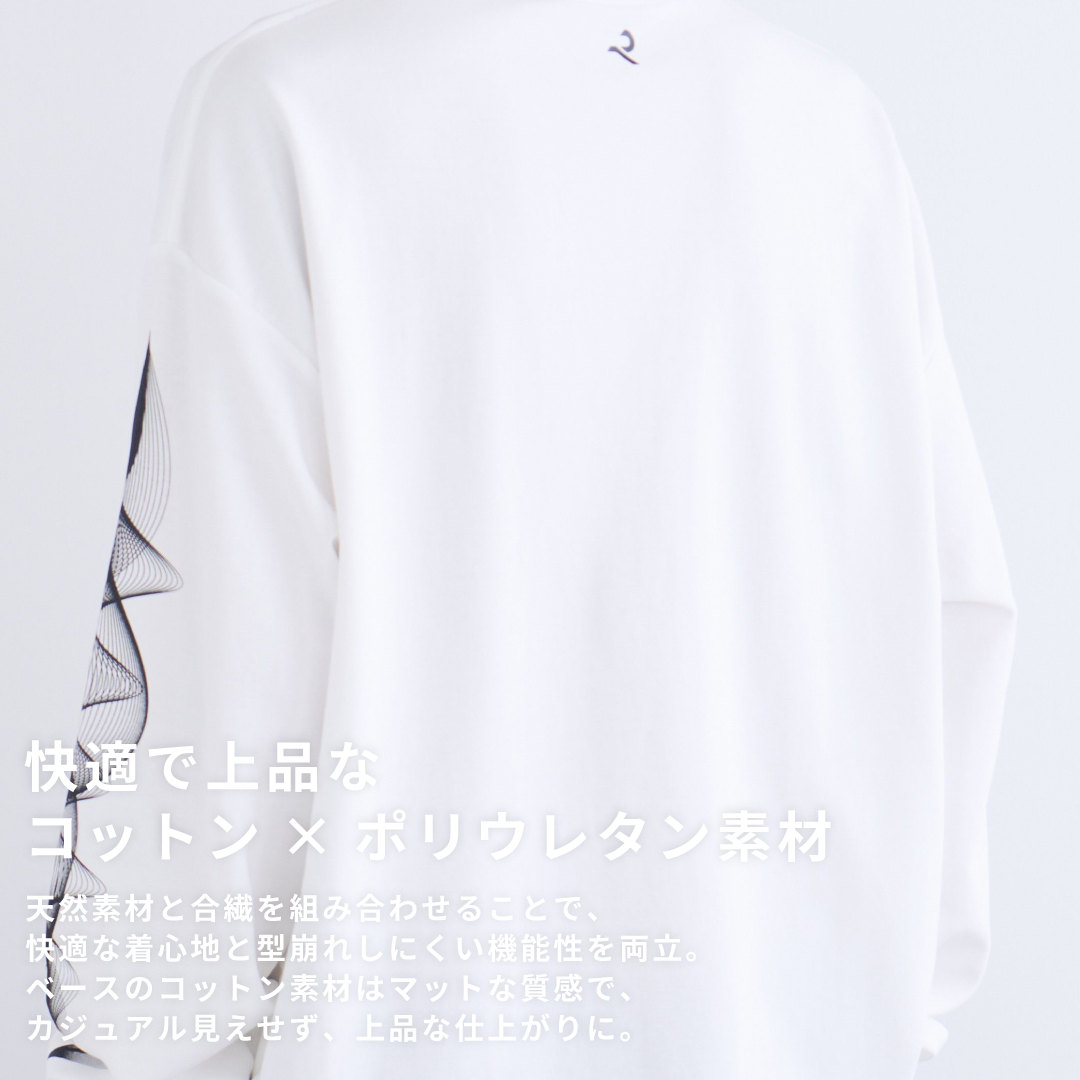 L/S Tee "WAVE" -white-