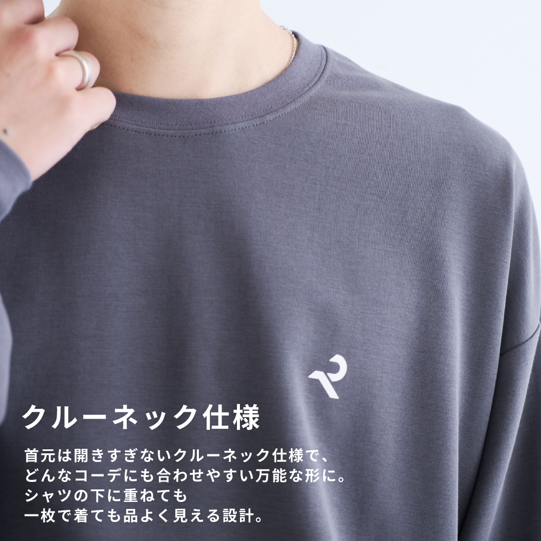L/S Tee "WAVE" -chacoal gray-