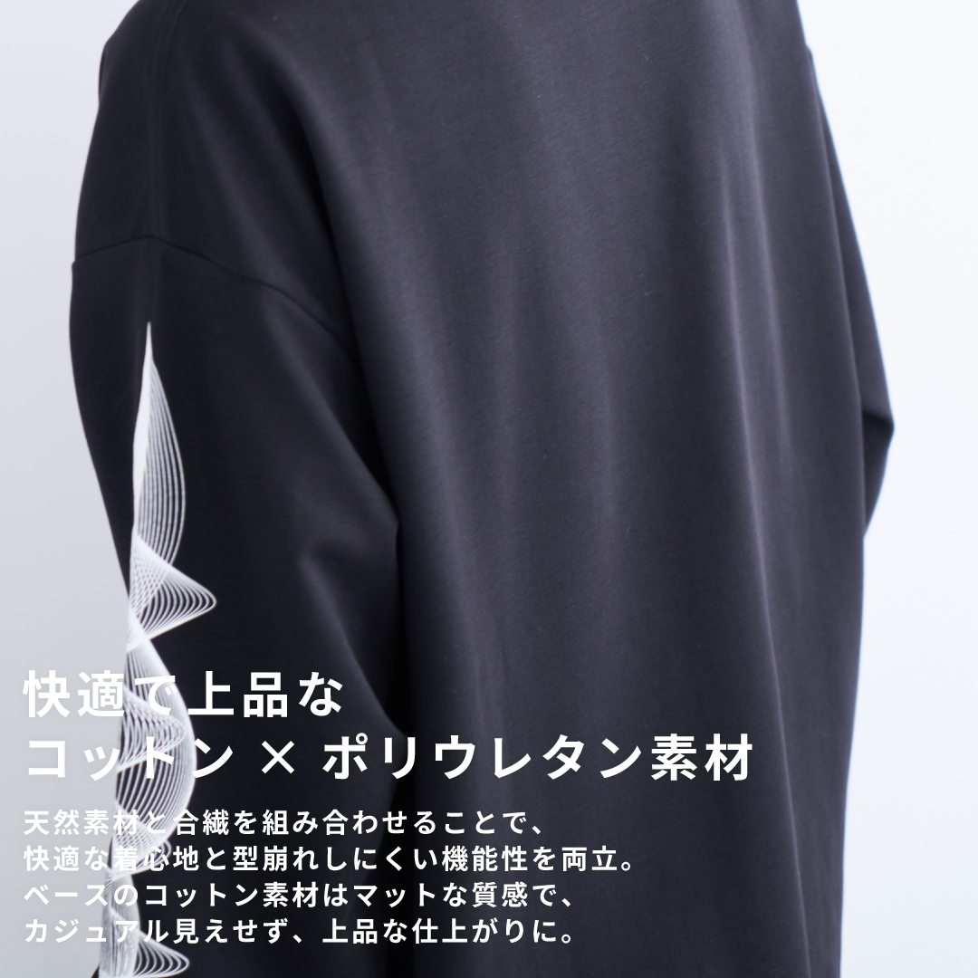 L/S Tee "WAVE" -black-