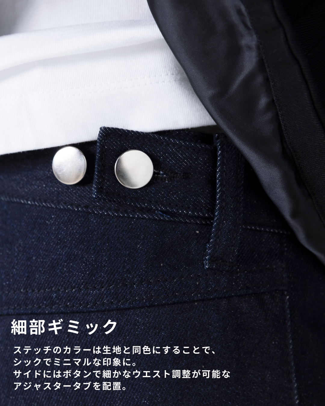 Wide Straight Denim Pants -indigo-