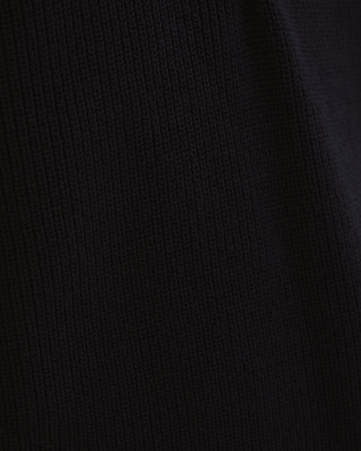 Wide Rib Henley Neck Knit -black-