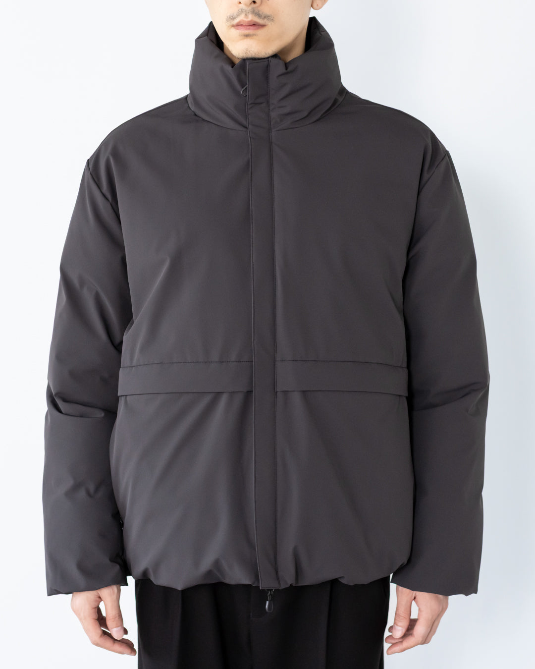 Washable Padded Blouson -black-