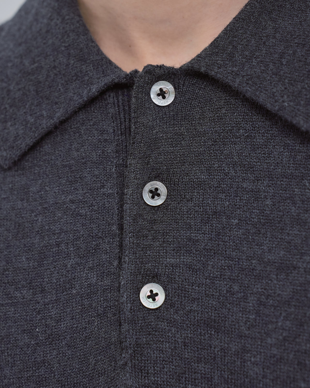 Wholegarment L/S Knit Polo -charcoal-(4)