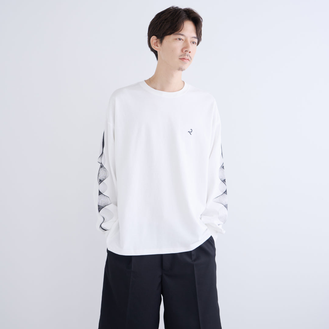 L/S Tee "WAVE" -white-