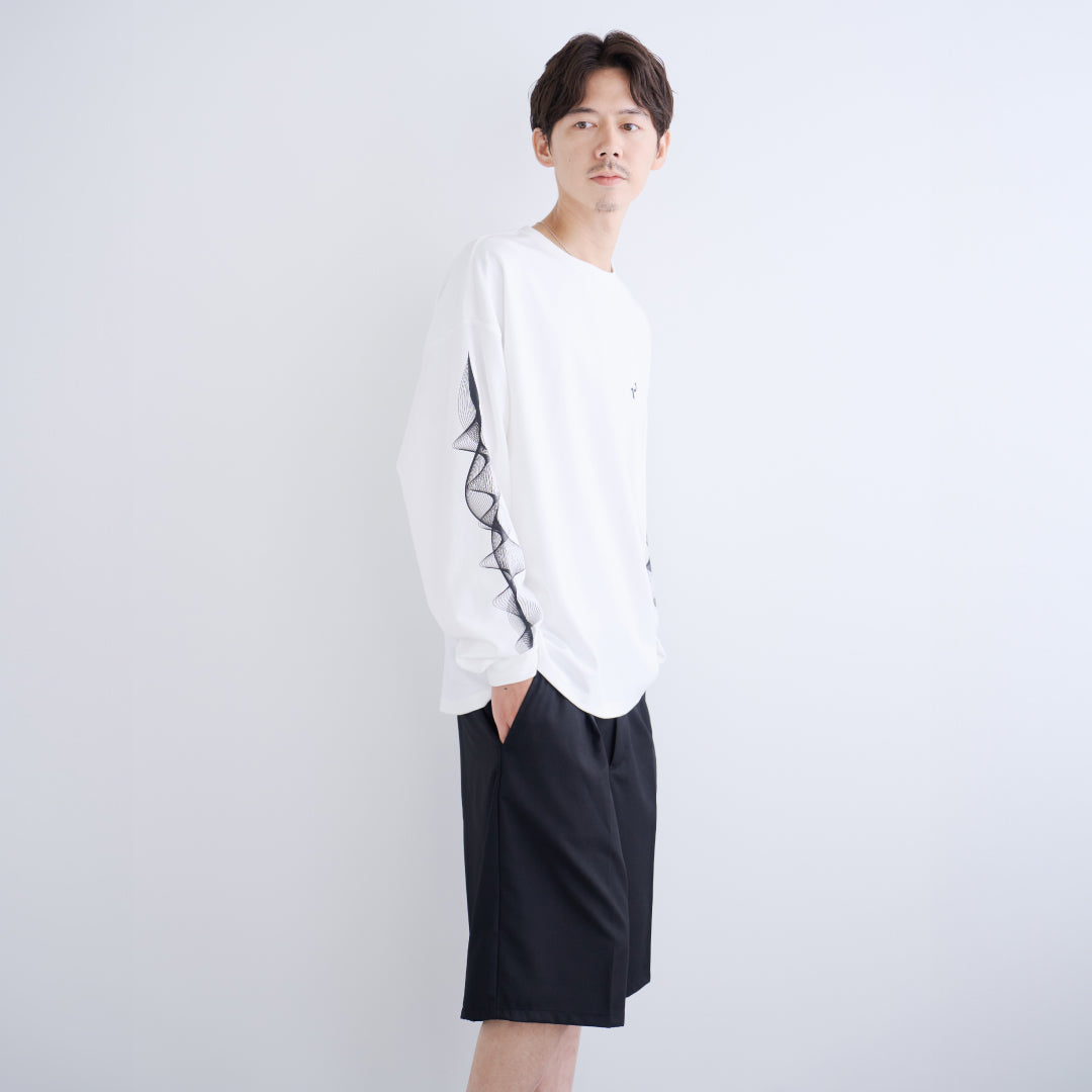 L/S Tee "WAVE" -white-