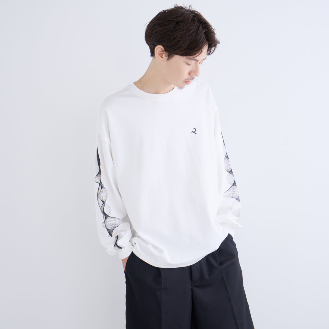 L/S Tee "WAVE" -white-