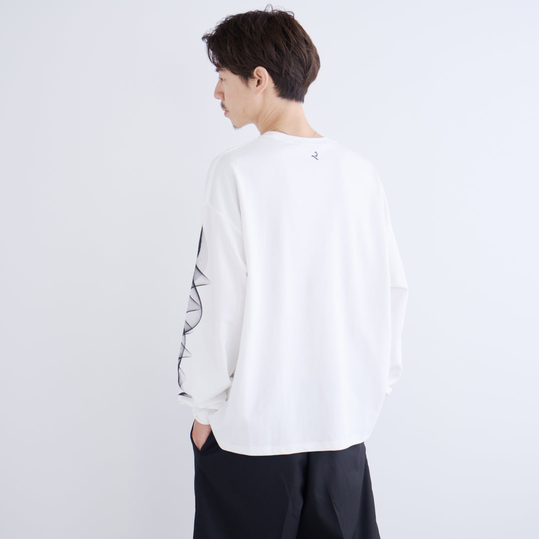 L/S Tee "WAVE" -white-
