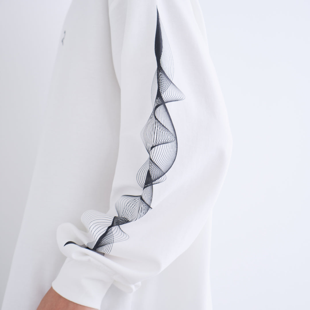 L/S Tee "WAVE" -white-