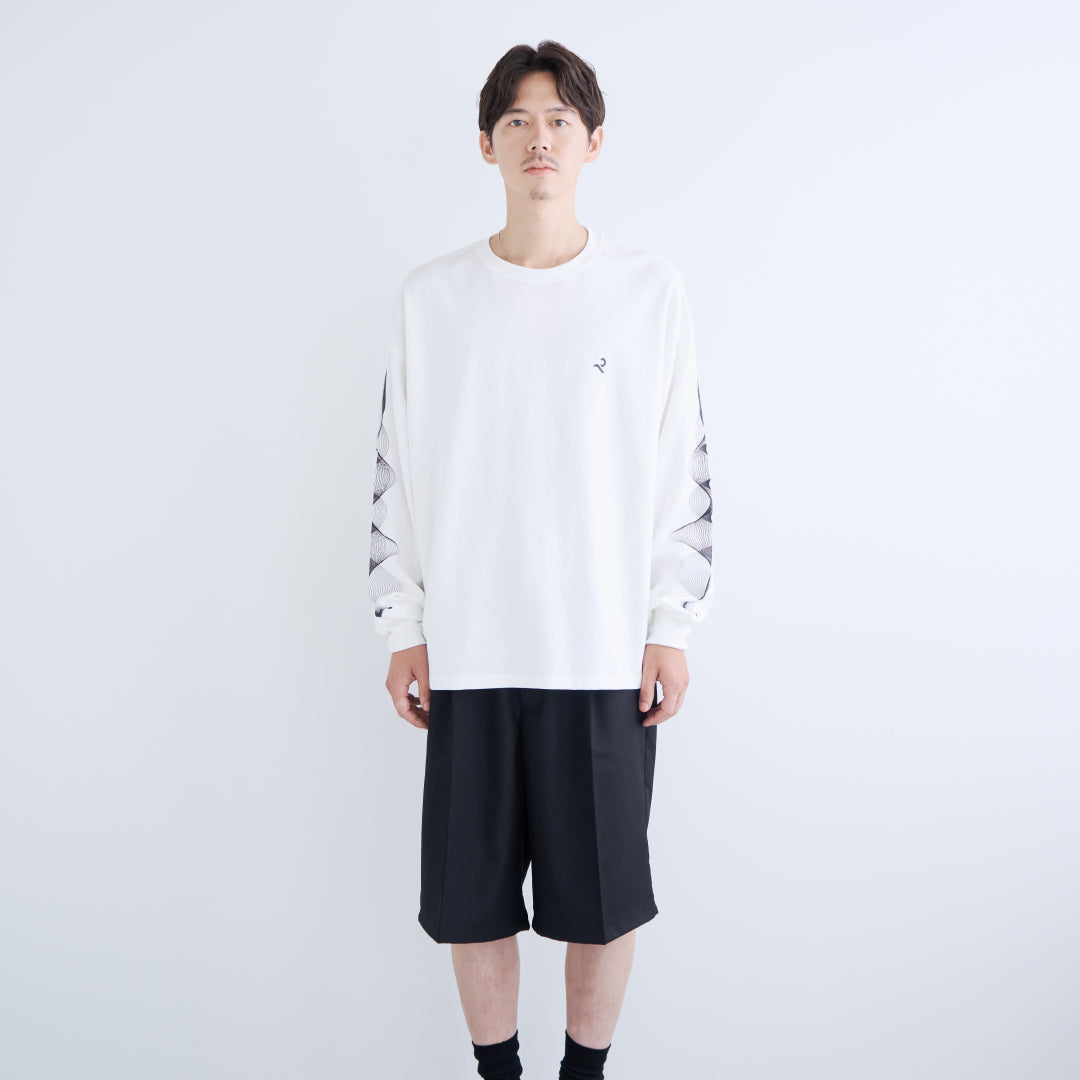 L/S Tee "WAVE" -white-
