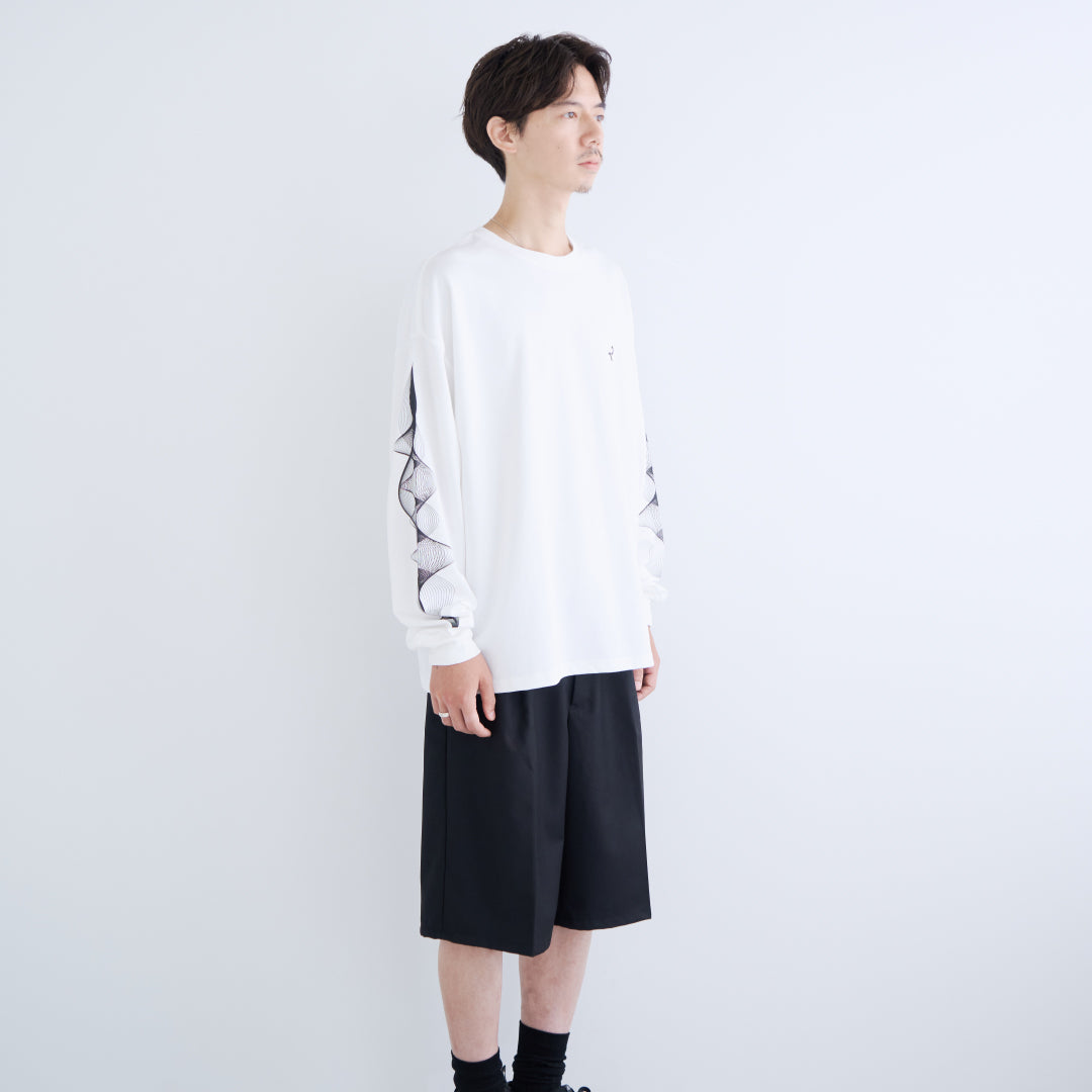 L/S Tee "WAVE" -white-