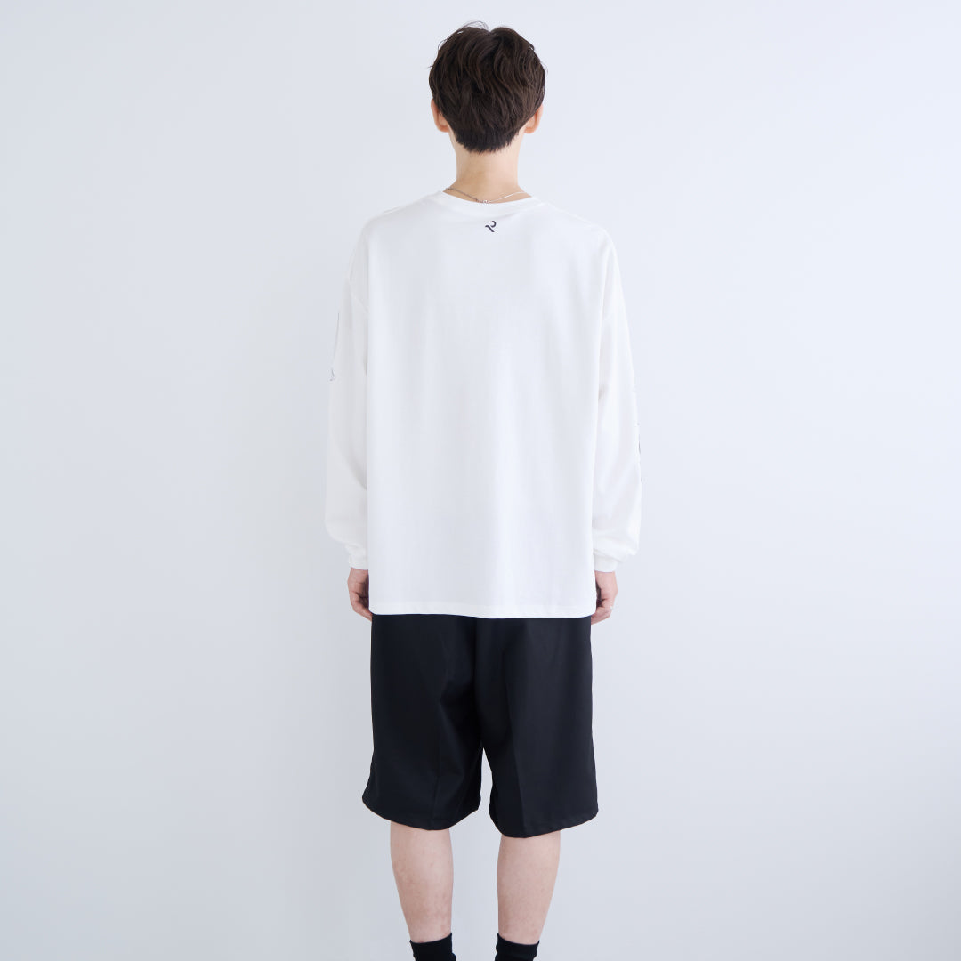L/S Tee "WAVE" -white-