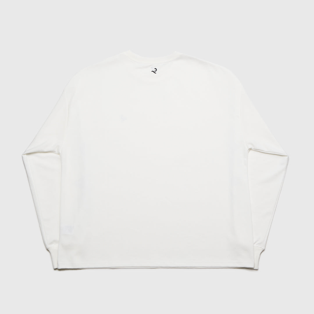 L/S Tee "WAVE" -white-