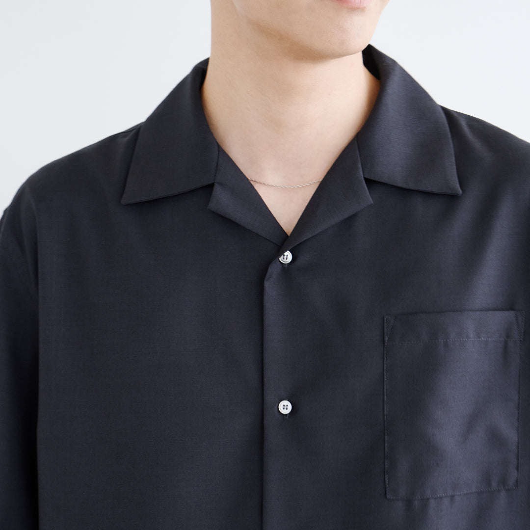 S/S Open Collar Shirt -dark gray-