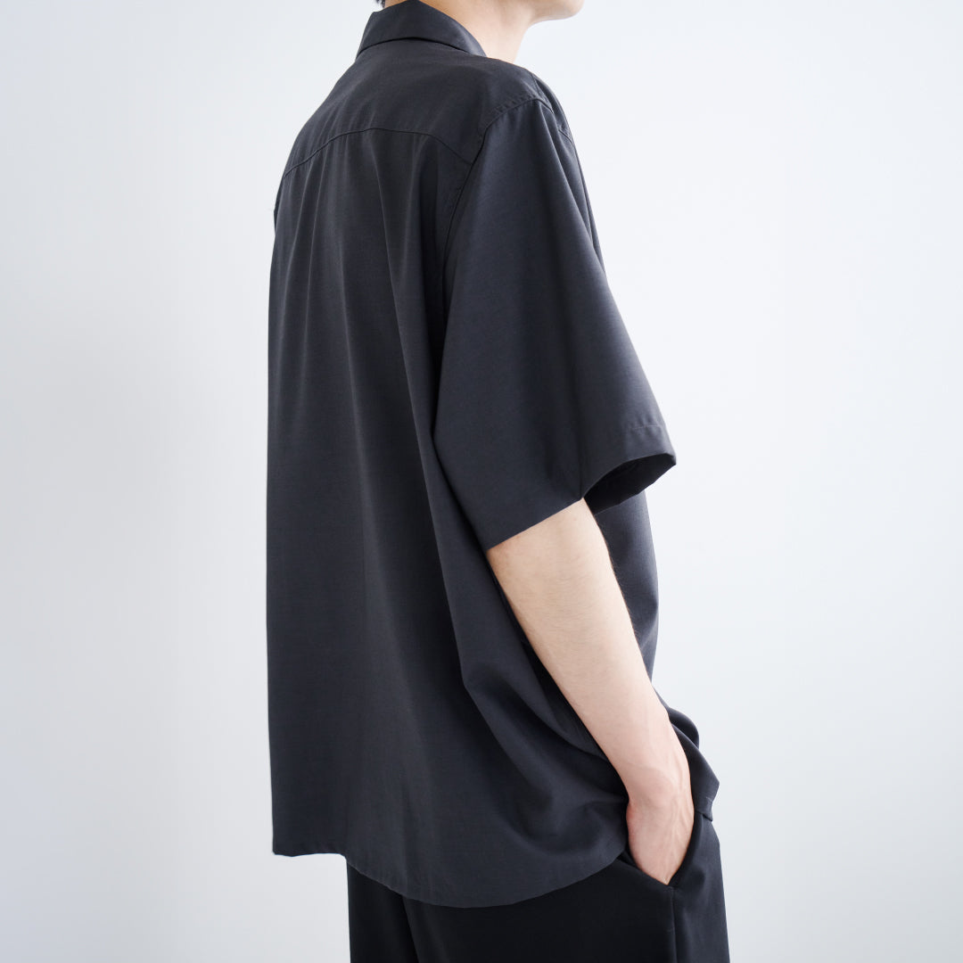 S/S Open Collar Shirt -dark gray-