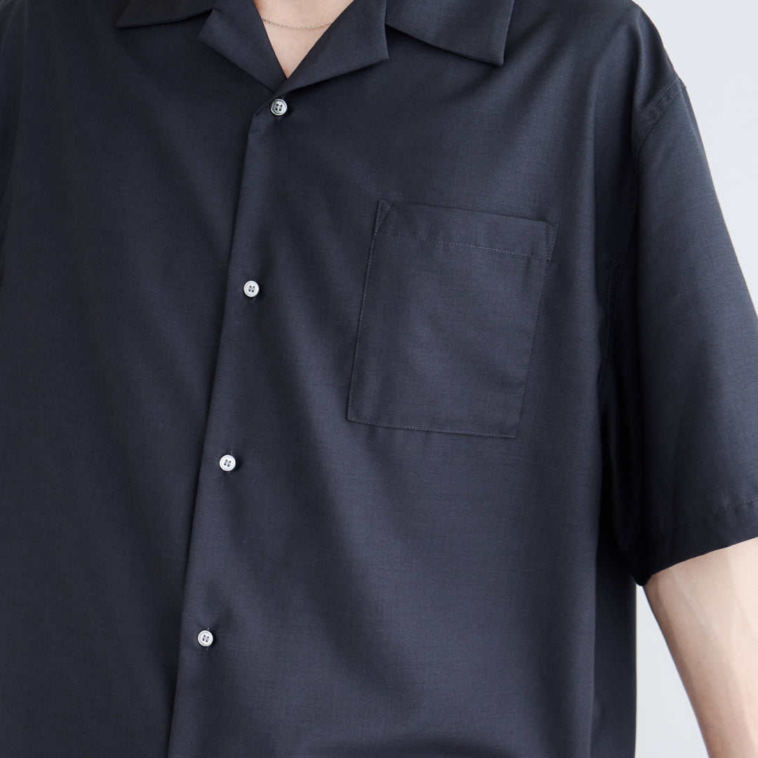 S/S Open Collar Shirt -dark gray-