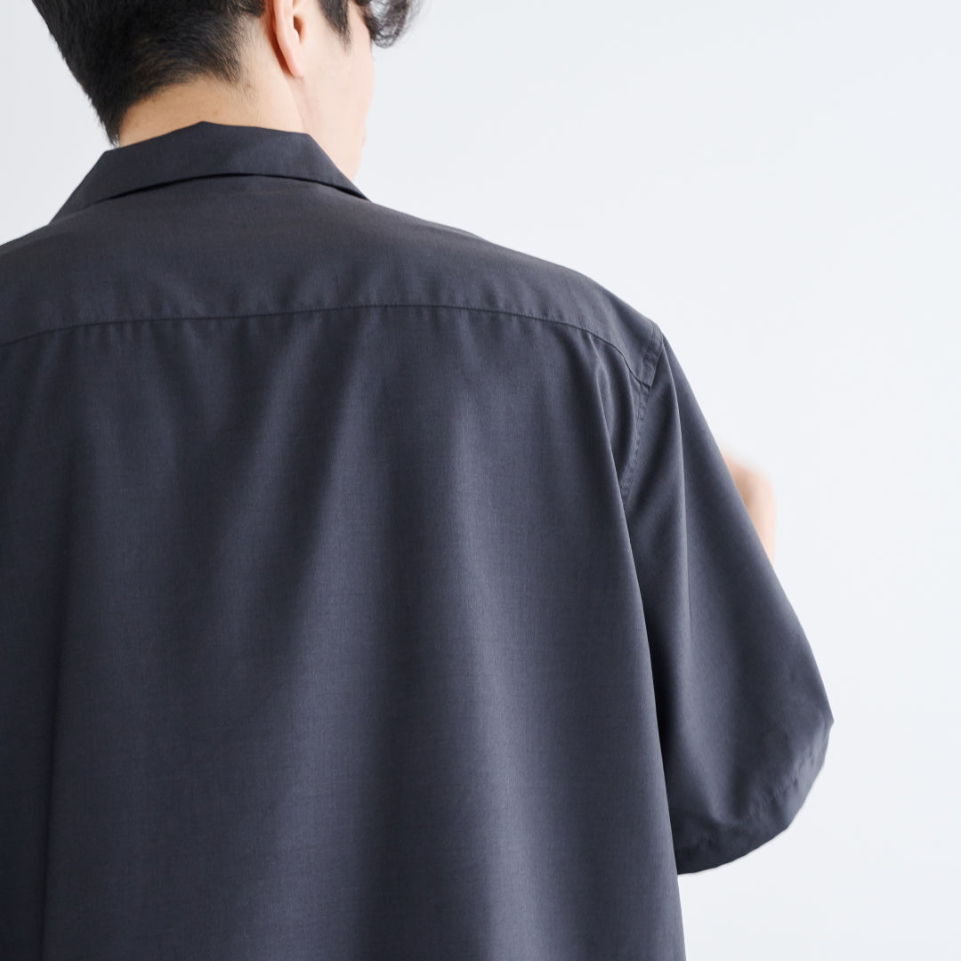 S/S Open Collar Shirt -dark gray-
