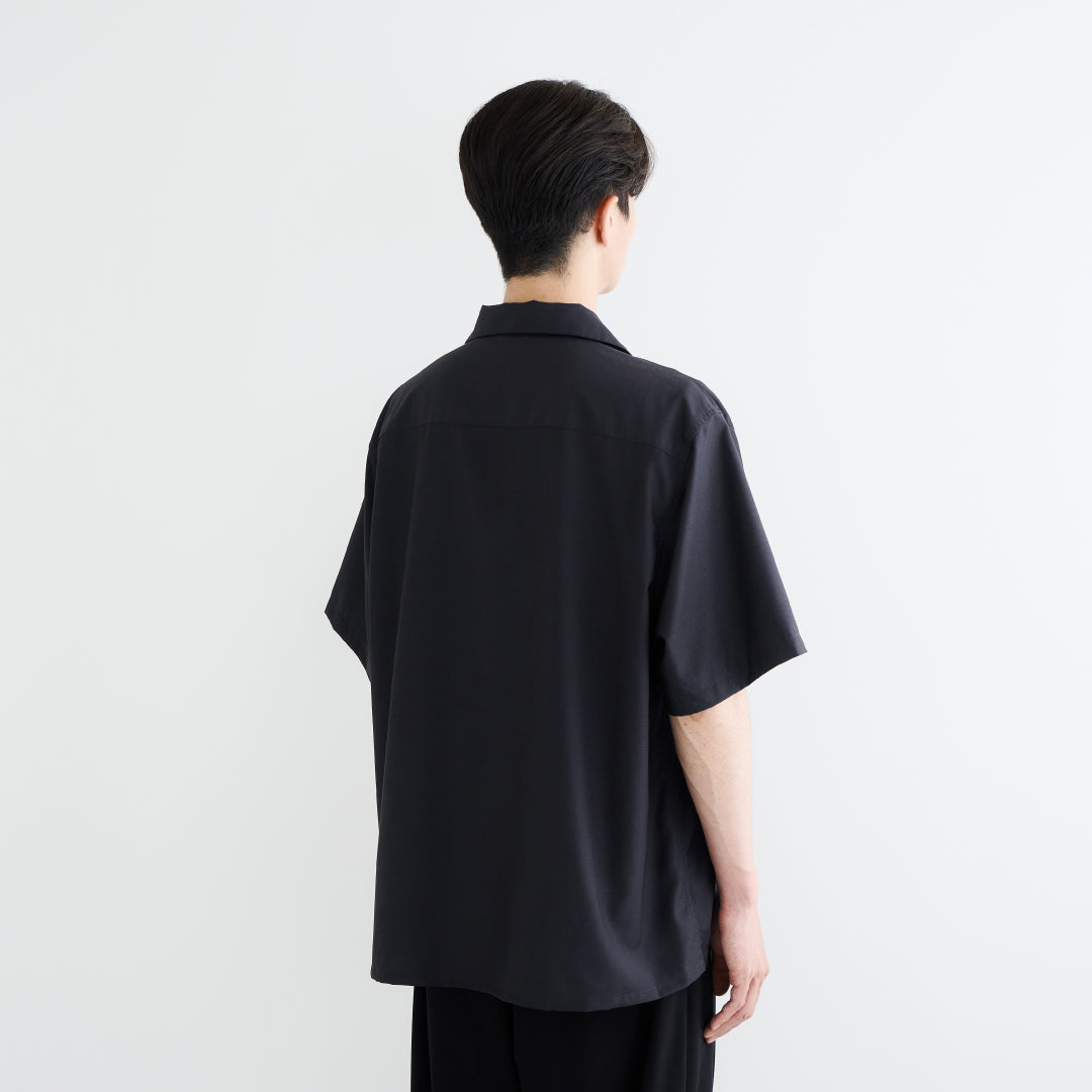 S/S Open Collar Shirt -dark gray-