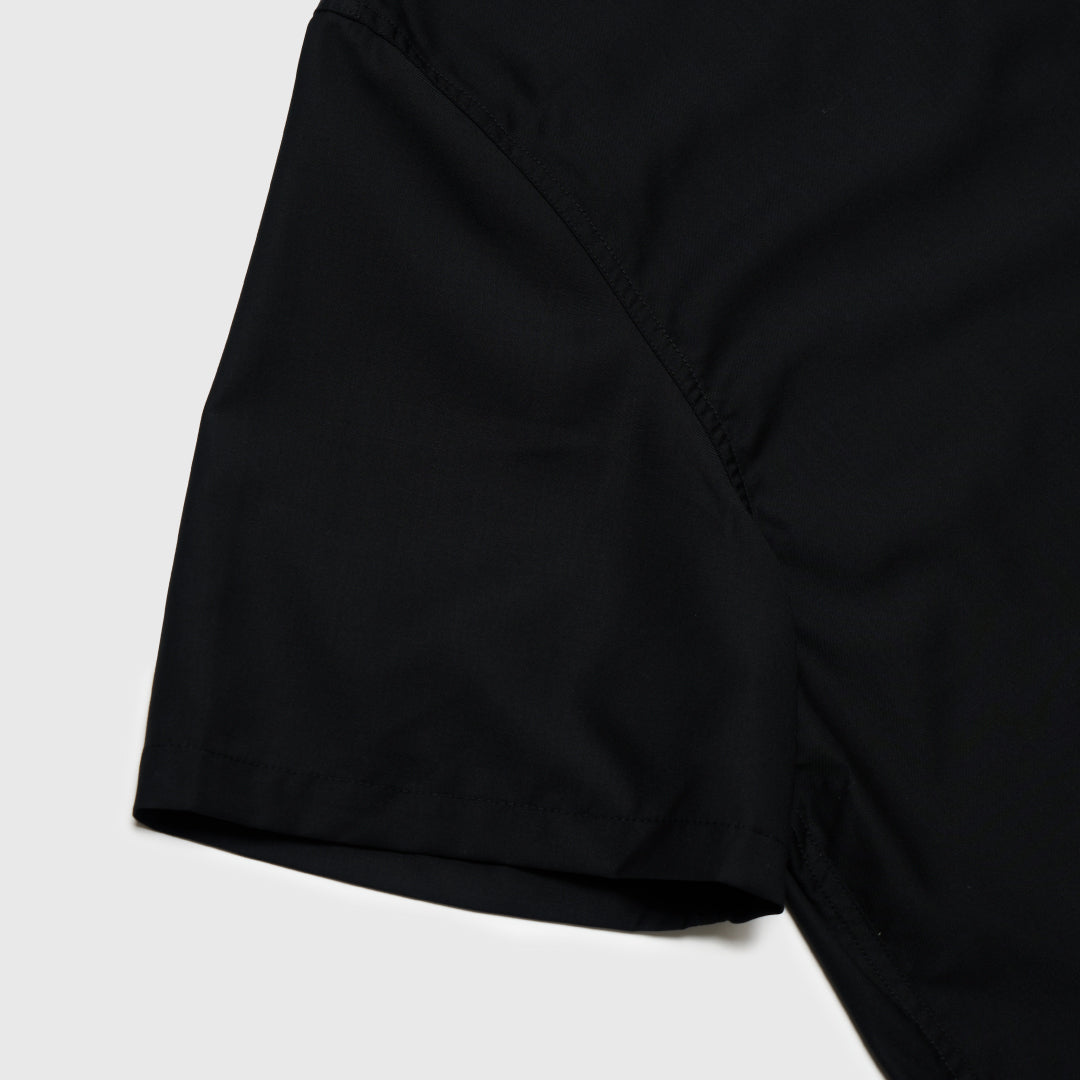 S/S Open Collar Shirt -black-