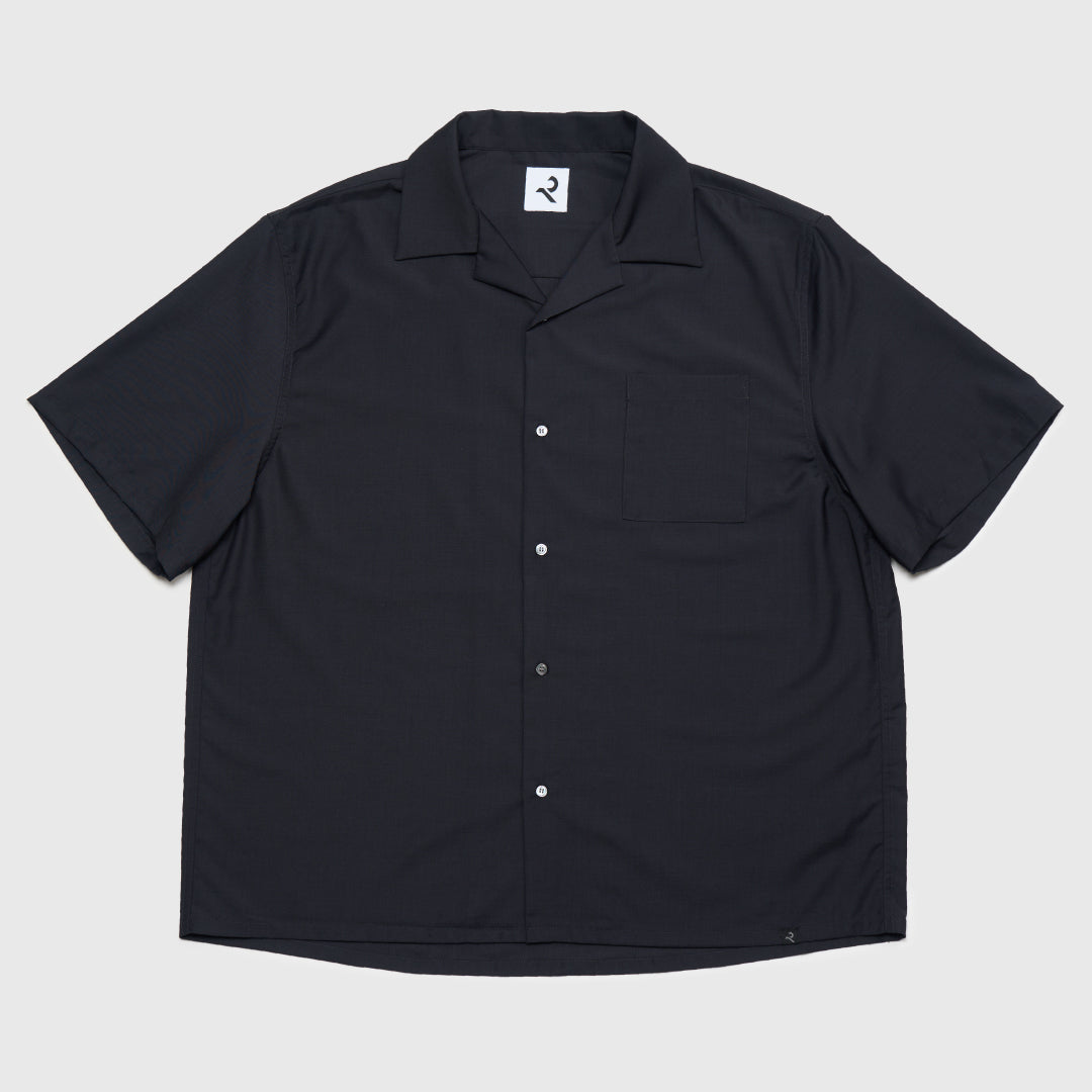 S/S Open Collar Shirt -dark gray-