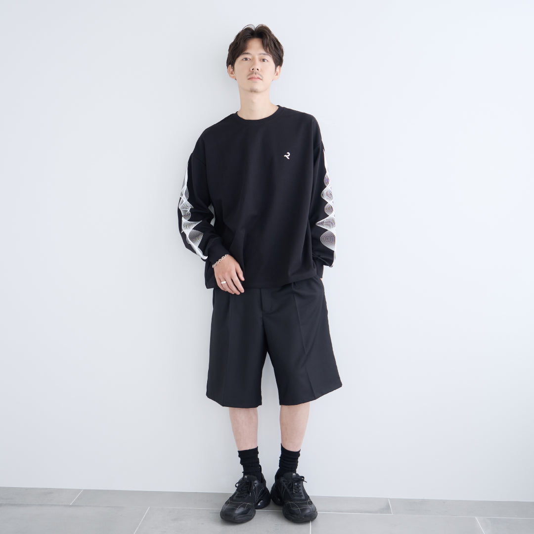 L/S Tee "WAVE" -black-