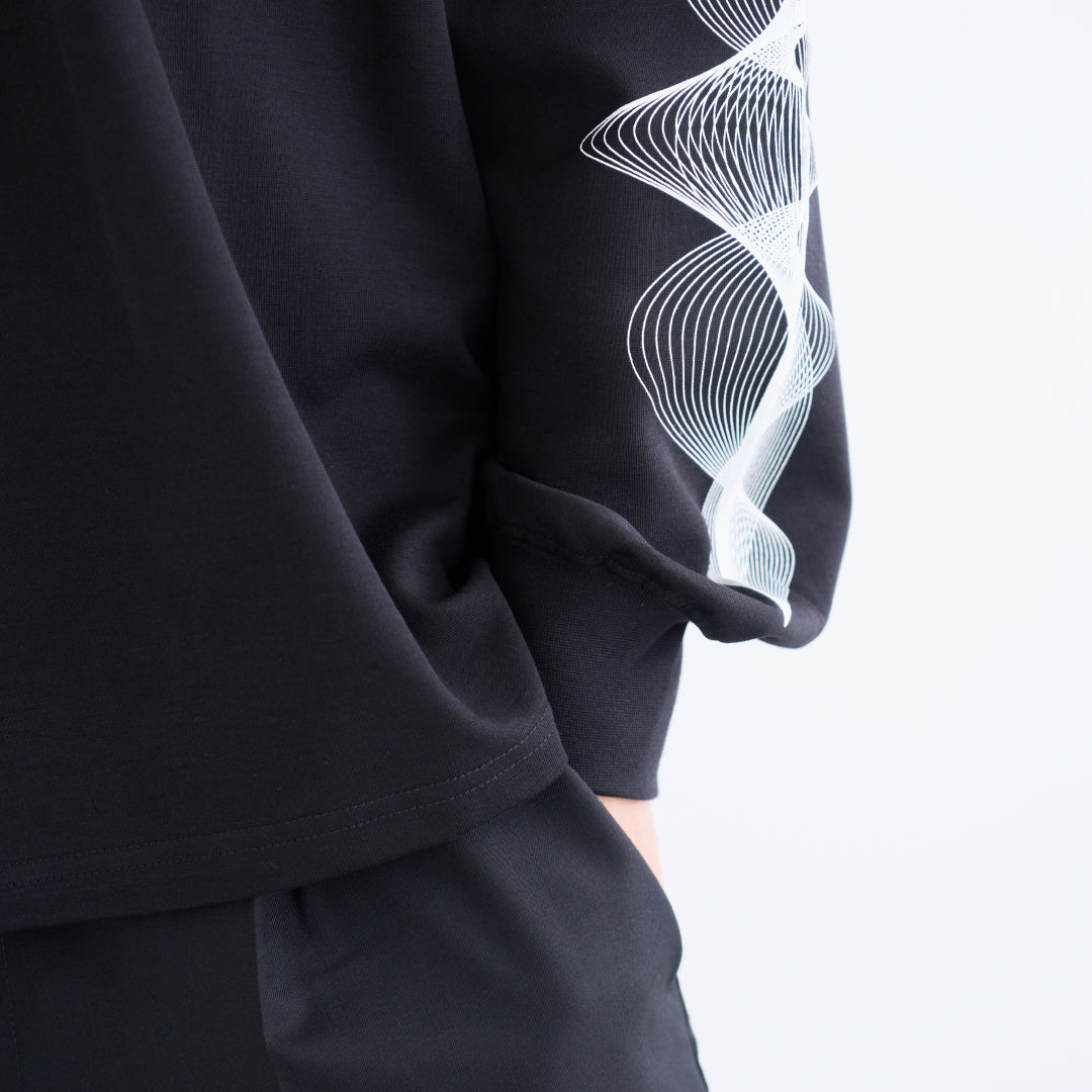 L/S Tee "WAVE" -black-