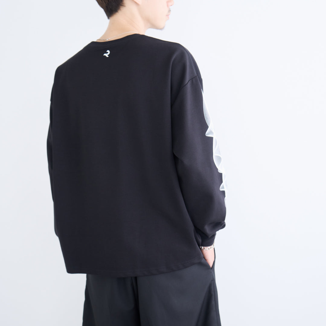 L/S Tee "WAVE" -black-
