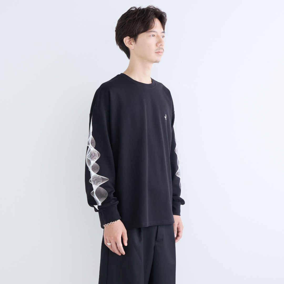 L/S Tee "WAVE" -black-