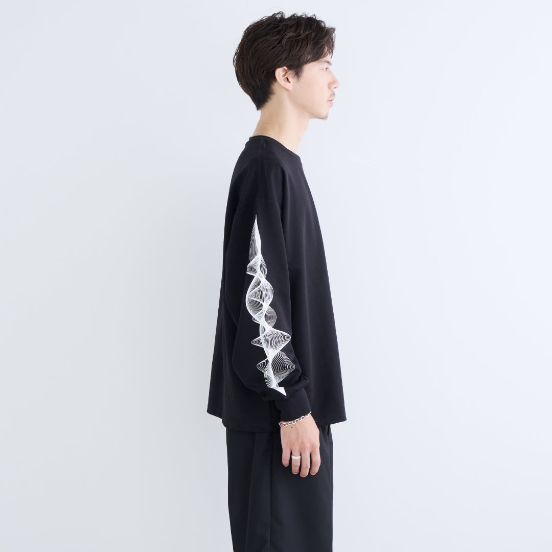 L/S Tee "WAVE" -black-