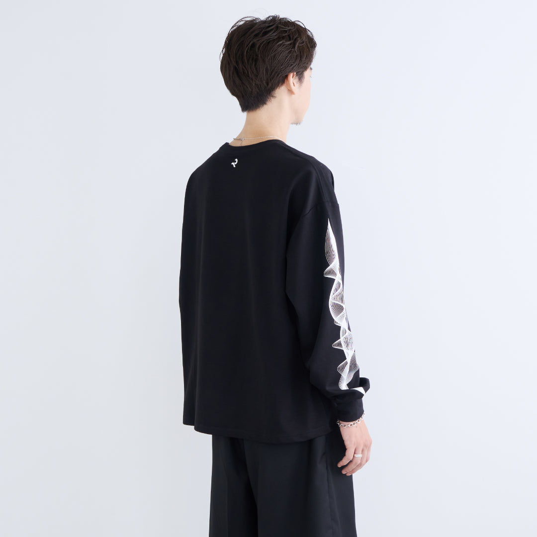 L/S Tee "WAVE" -black-