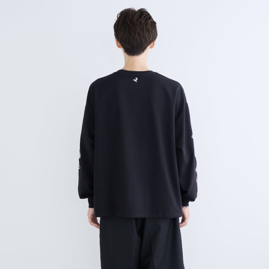 L/S Tee "WAVE" -black-
