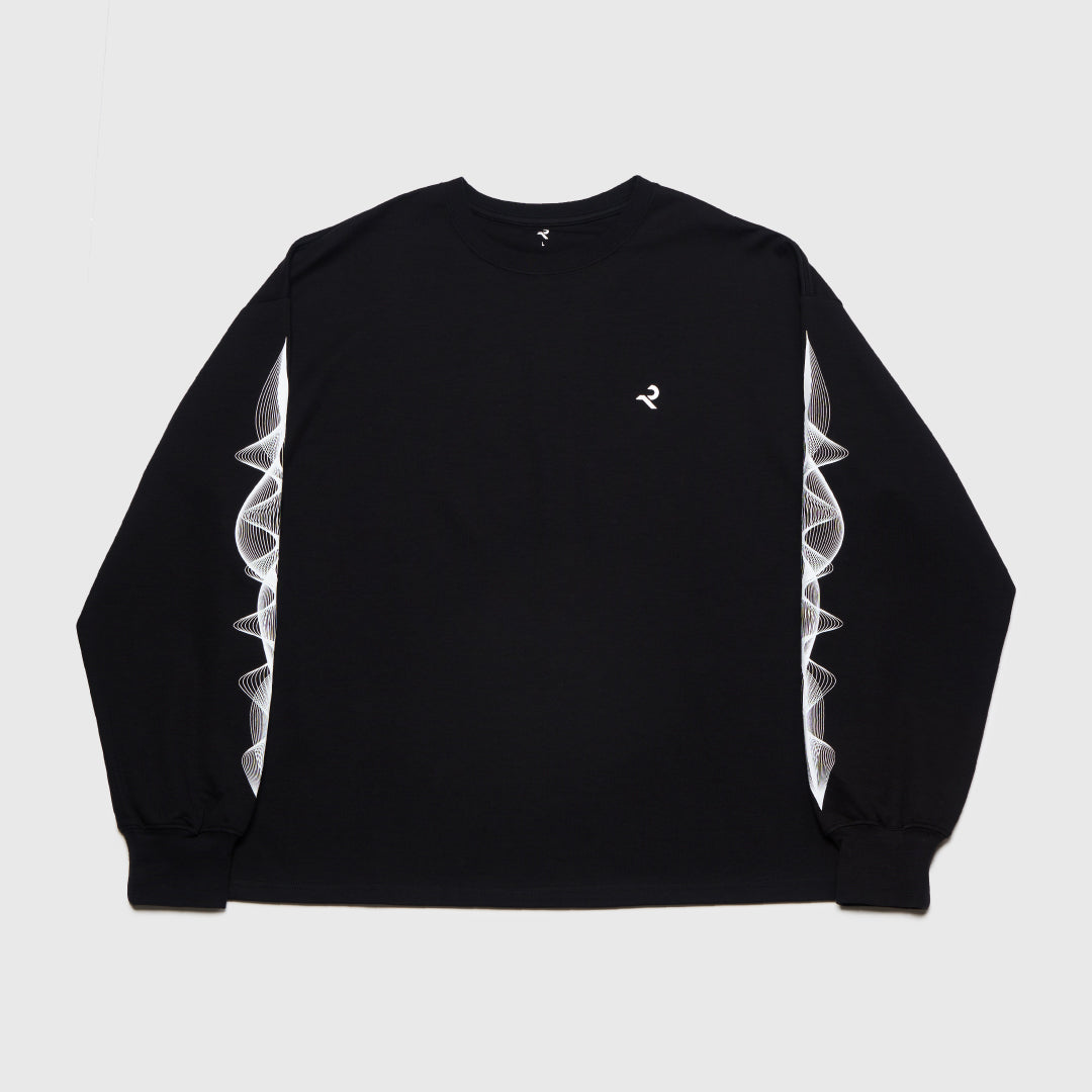 L/S Tee "WAVE" -black-