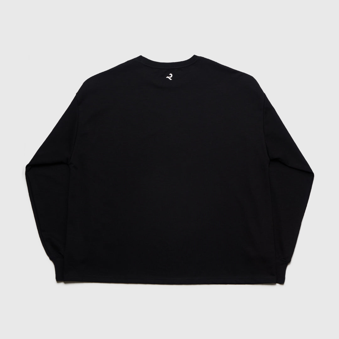 L/S Tee "WAVE" -black-