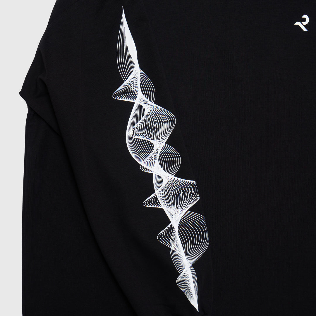 L/S Tee "WAVE" -black-