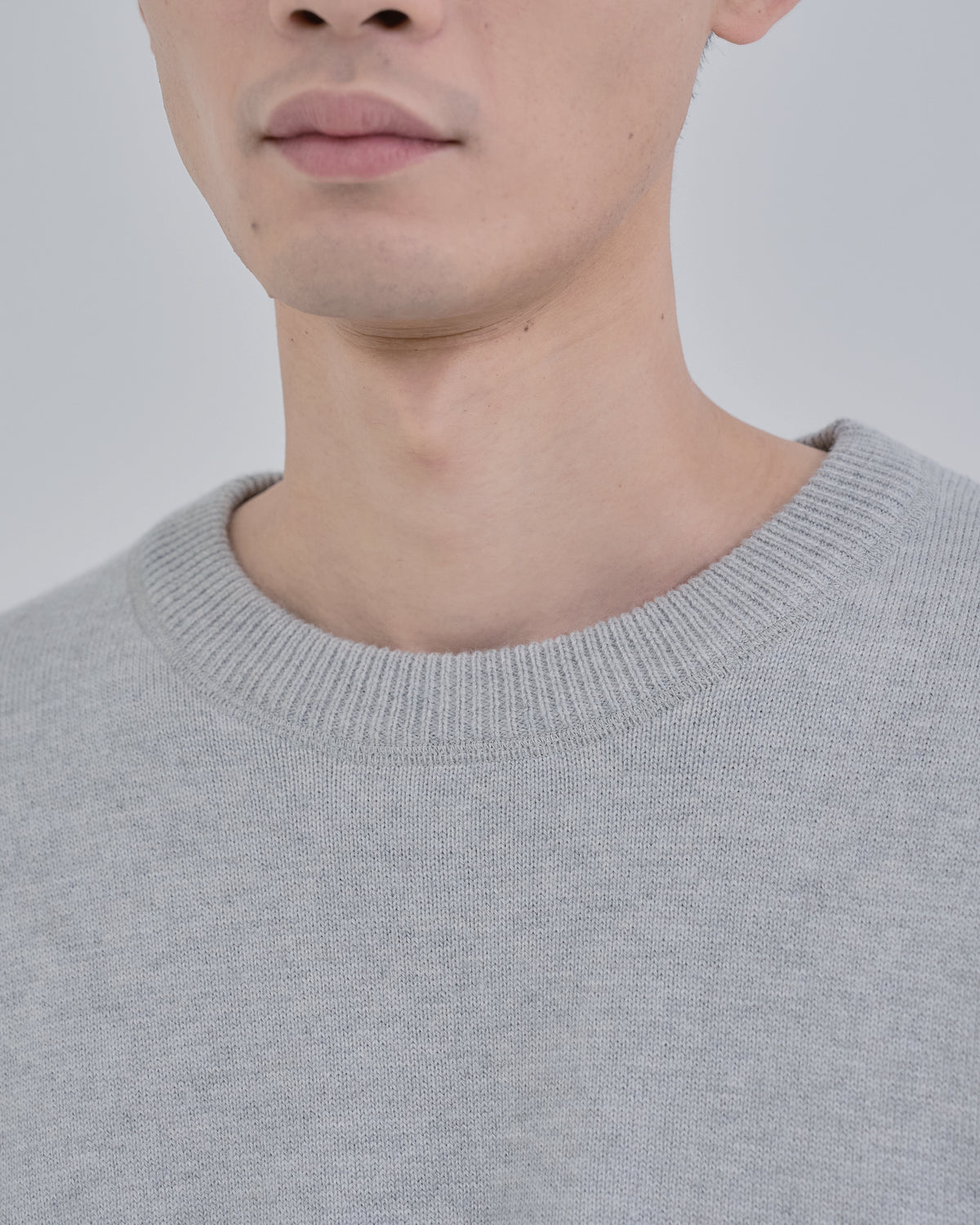 Sweat Touch Crew Neck Knit -light gray-(7)