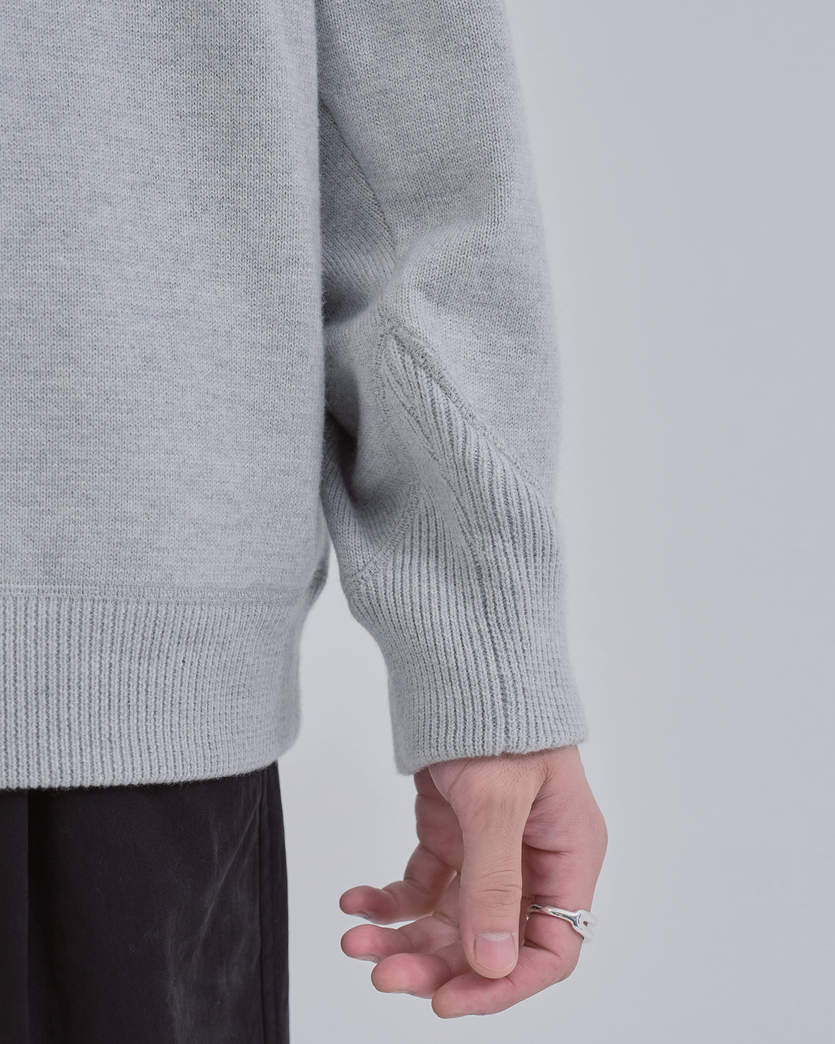 Sweat Touch Crew Neck Knit -light gray-(9)