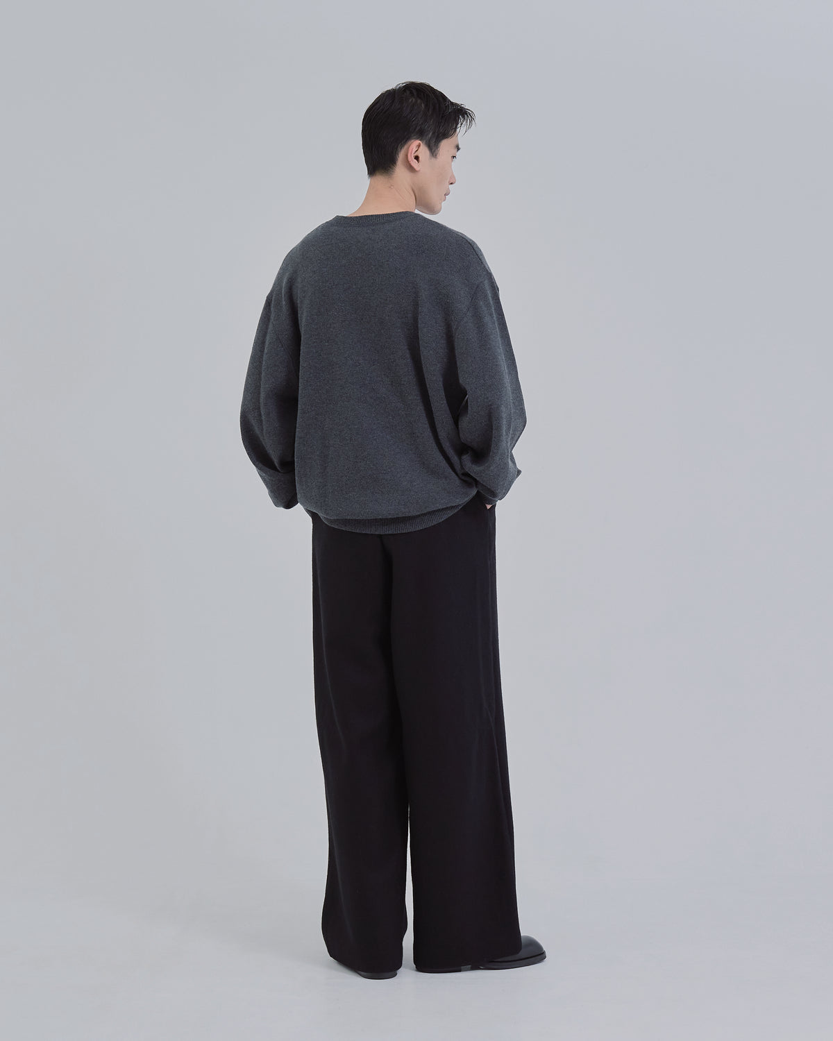 Sweat Touch Crew Neck Knit -gray-(3)
