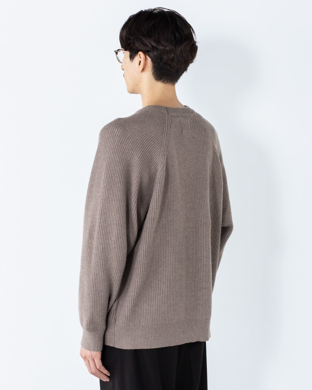 Wool Mixed Crewneck Knit -greige-